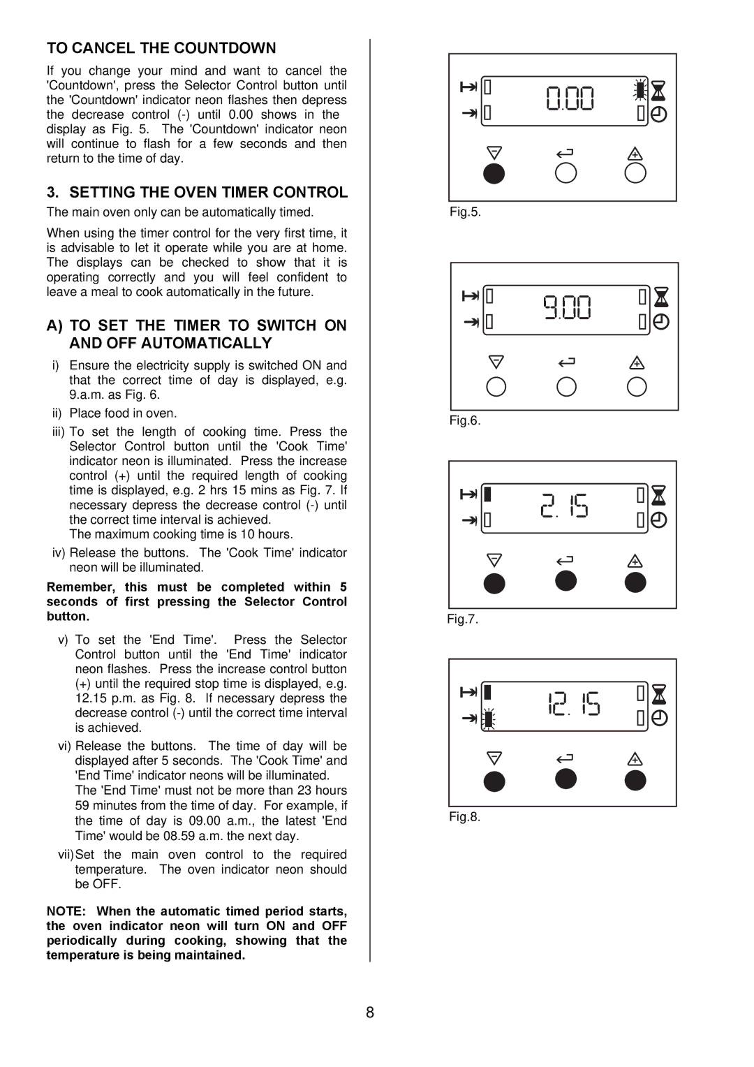 Electrolux EKM6047 user manual To Cancel the Countdown, Setting the Oven Timer Control 