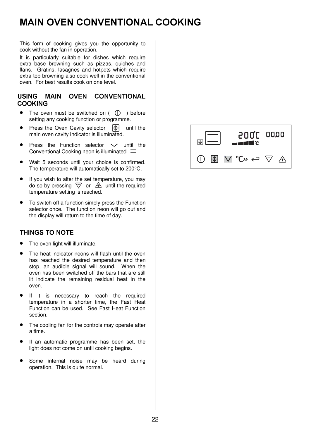 Electrolux EKT6045 manual Using Main Oven Conventional Cooking 