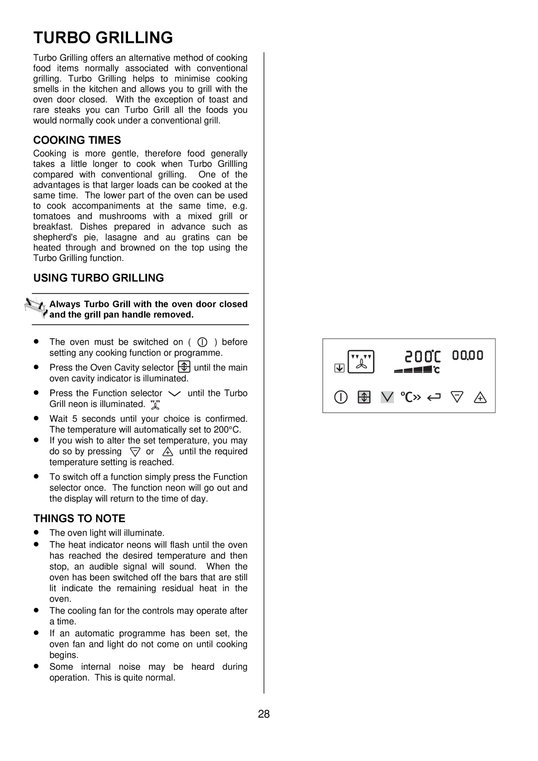 Electrolux EKT6045 manual Cooking Times, Using Turbo Grilling 