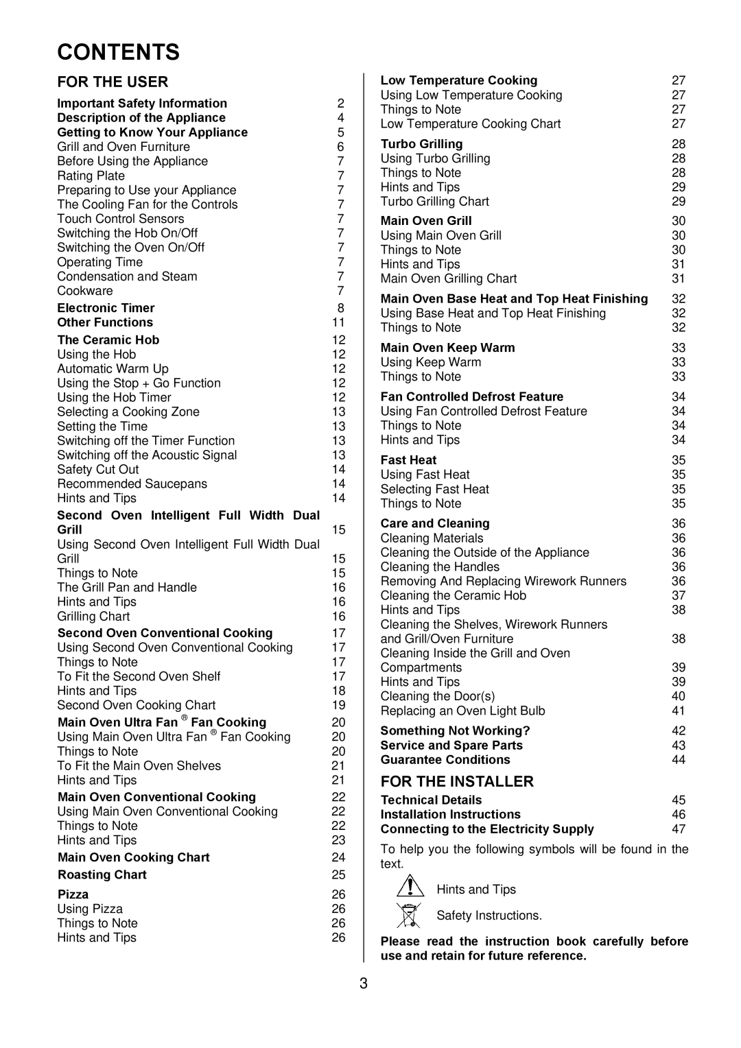 Electrolux EKT6045 manual Contents 