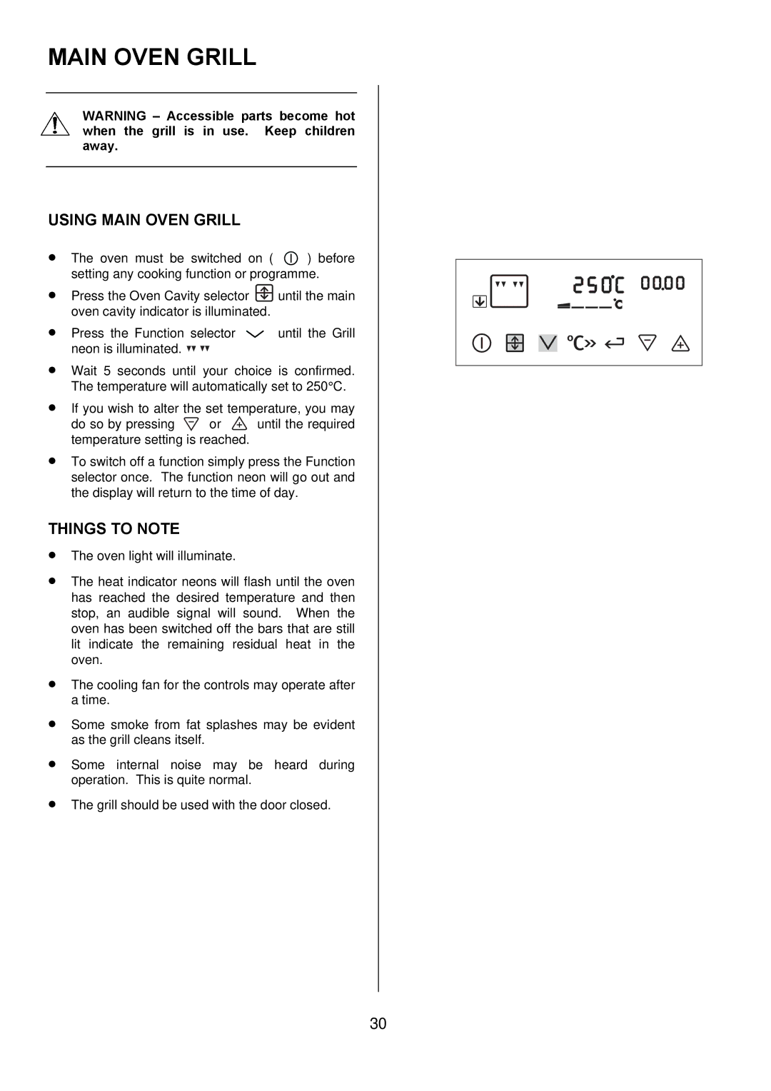 Electrolux EKT6045 manual Using Main Oven Grill 