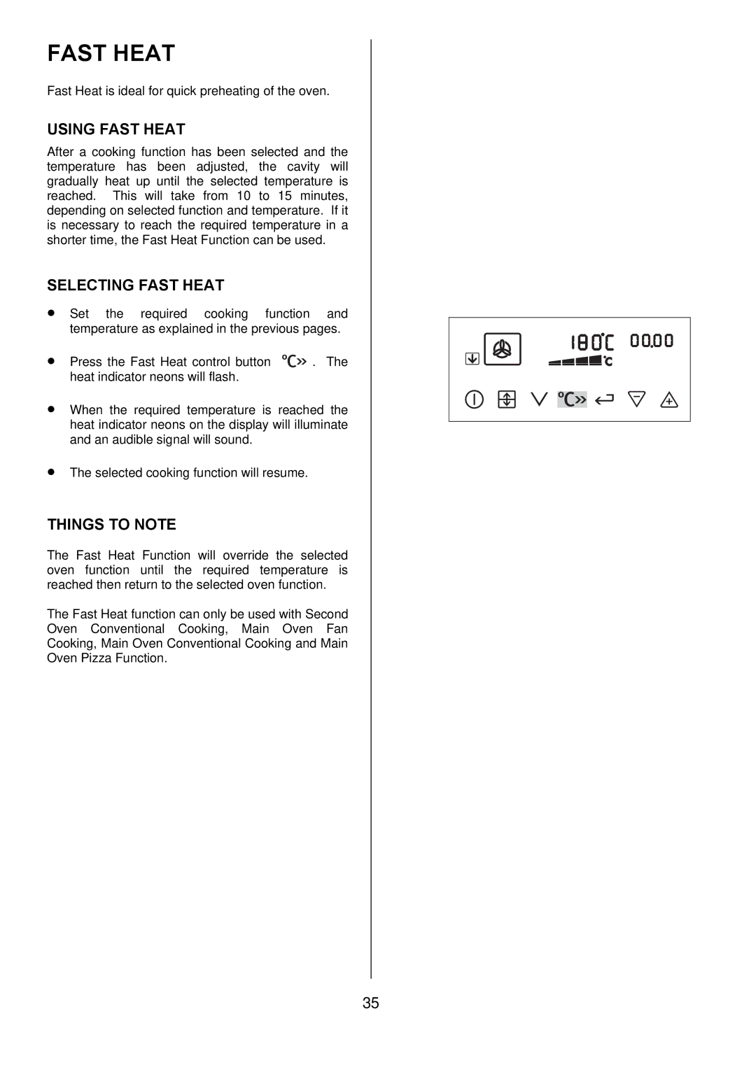 Electrolux EKT6045 manual Using Fast Heat, Selecting Fast Heat 