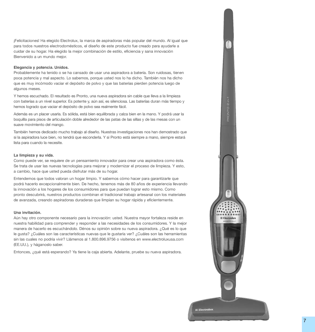 Electrolux EL 1000A manual Elegancia y potencia. Unidos 