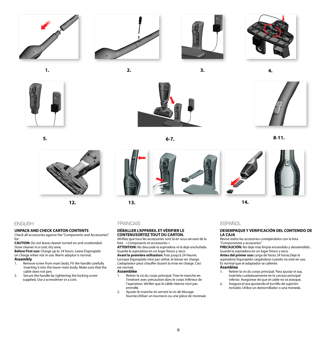 Electrolux EL2010A manual 12.13, Unpack and Check Carton Contents 