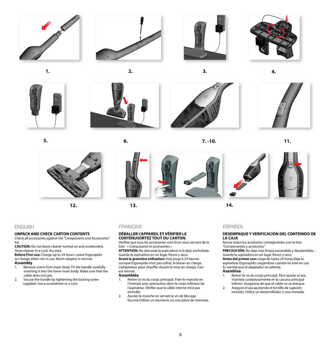 Electrolux EL2021A manual Unpack and Check Carton Contents 