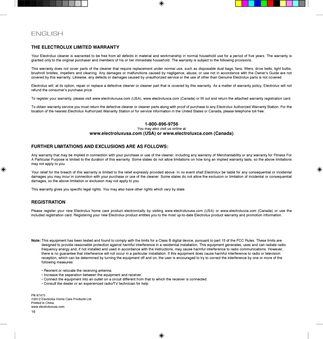 Electrolux EL4060A manual Electrolux Limited Warranty, Further Limitations and Exclusions are AS Follows, Registration 