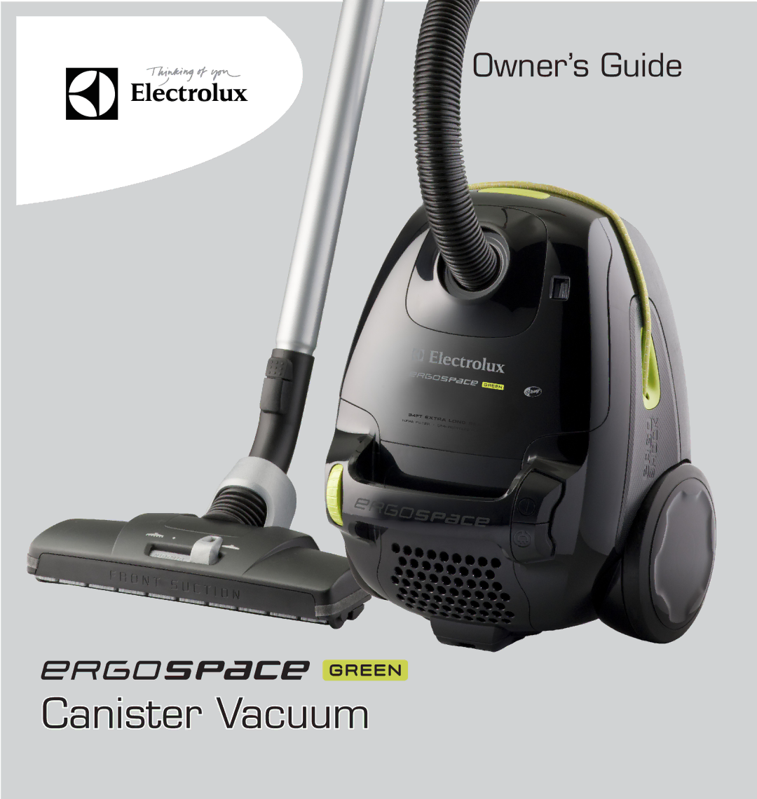 Electrolux EL4103A manual Canister Vacuum 