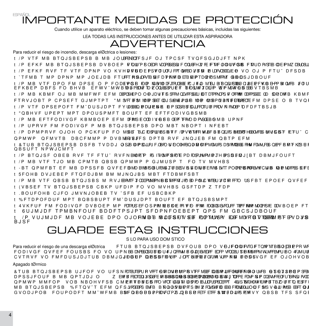 Electrolux EL4300B manual Importante Medidas DE Protección 