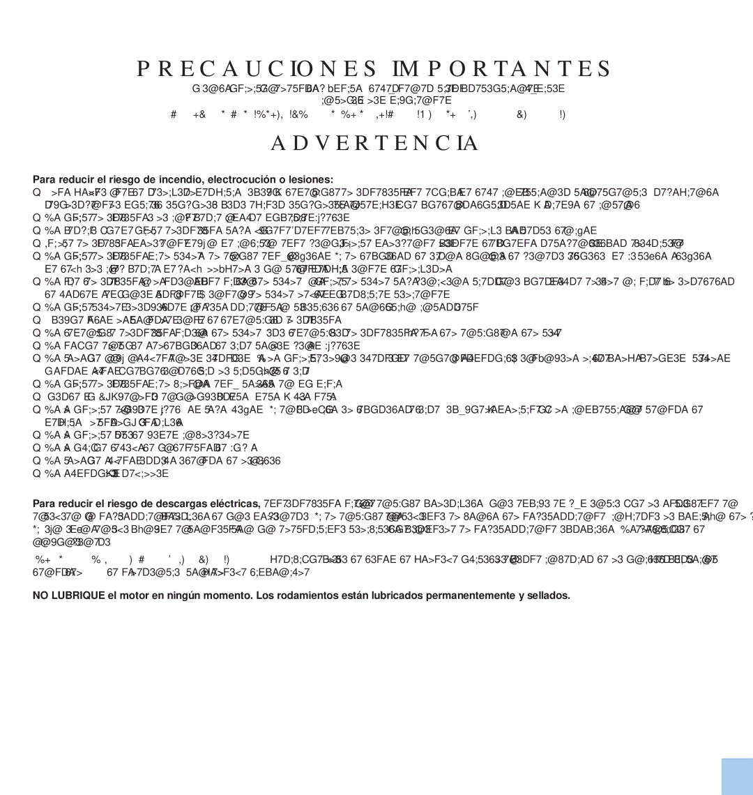 Electrolux EL500AZ manual Prec Aucio NES IMP Ortantes, Advert Encia 