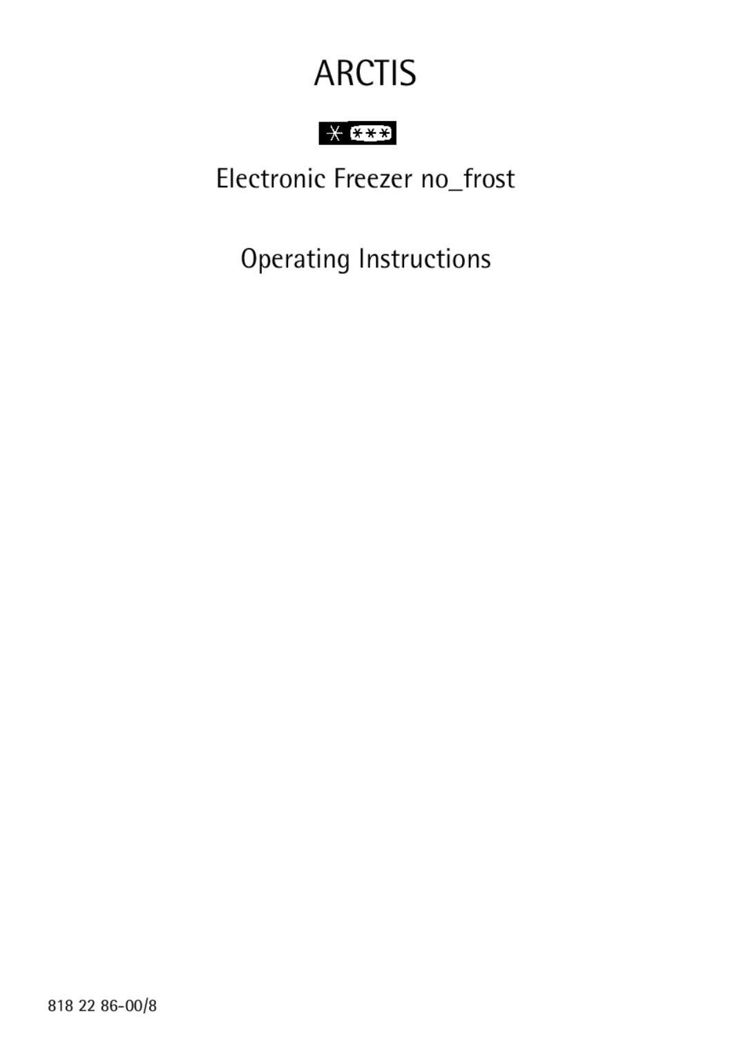 Electrolux Electronic Freezer no_frost manual Arctis 