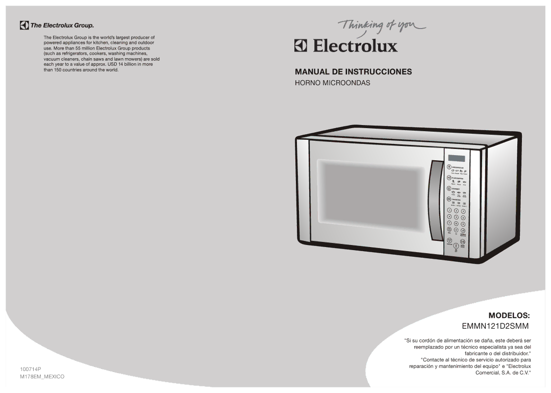 Electrolux EMMN121D2SMM manual Manual DE Instrucciones 