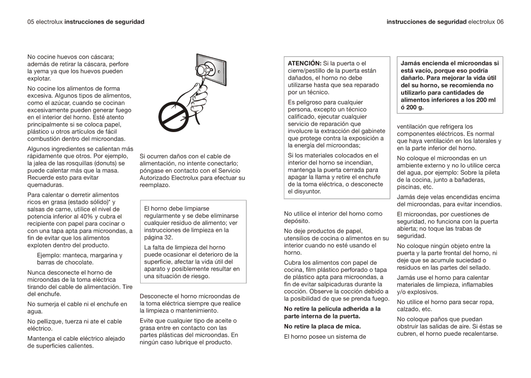 Electrolux EMMN121D2SMM manual El horno posee un sistema de 