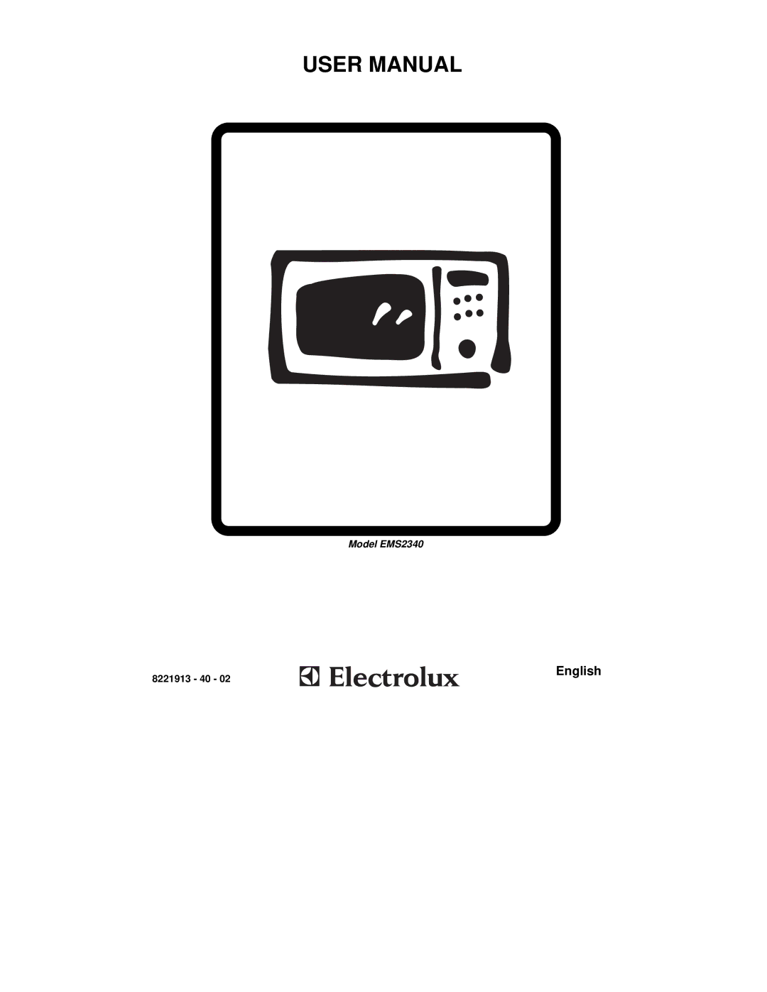 Electrolux EMS2340 user manual English, 8221913 40 