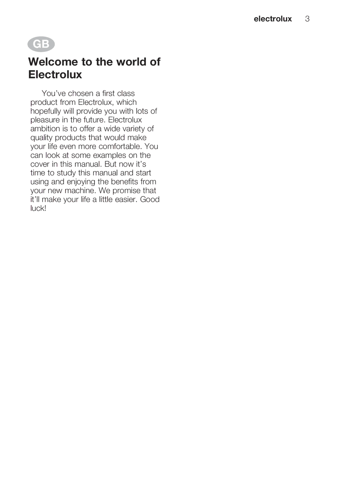 Electrolux EMS26415 user manual Welcome to the world Electrolux 