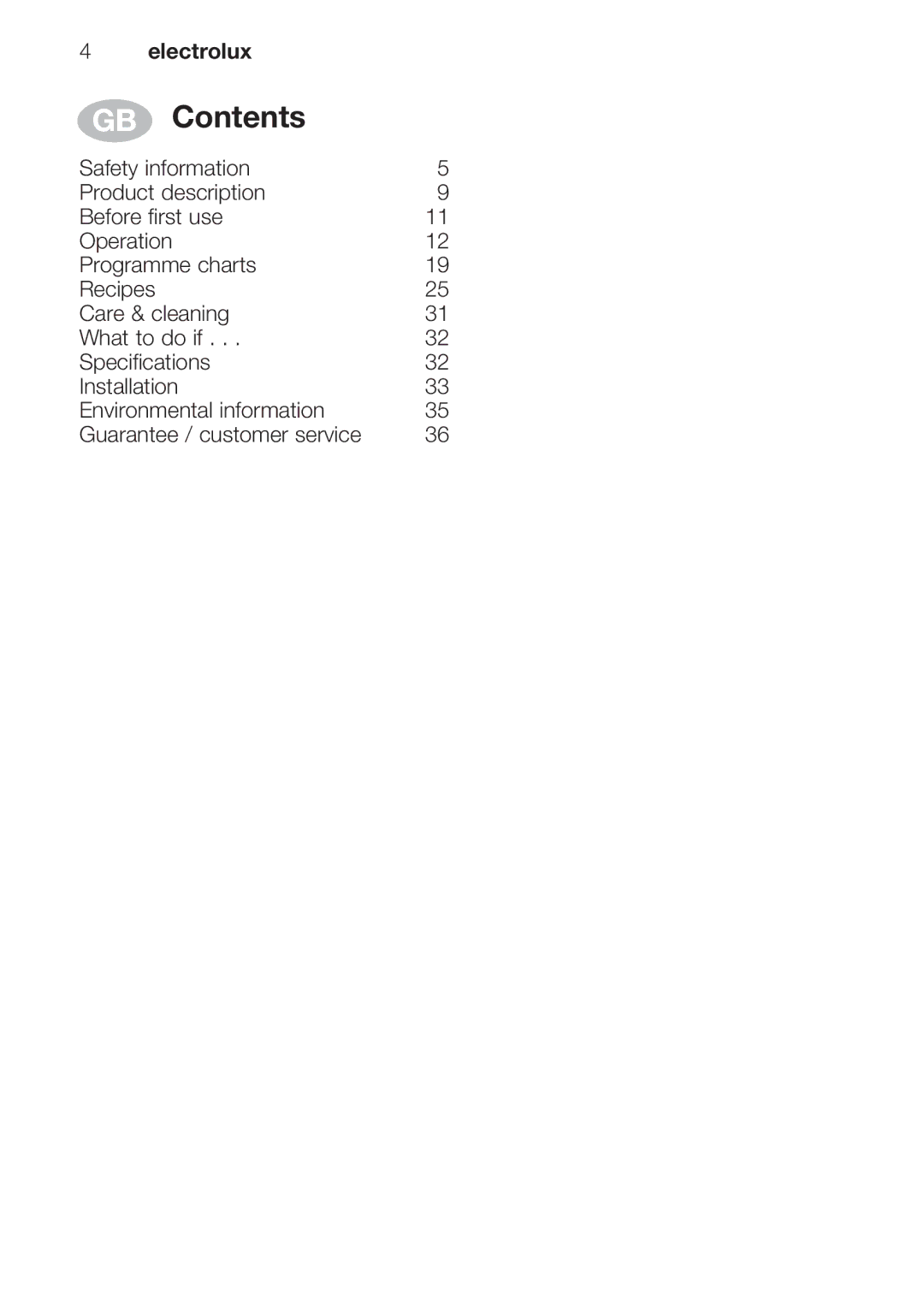 Electrolux EMS26415 user manual GB Contents 