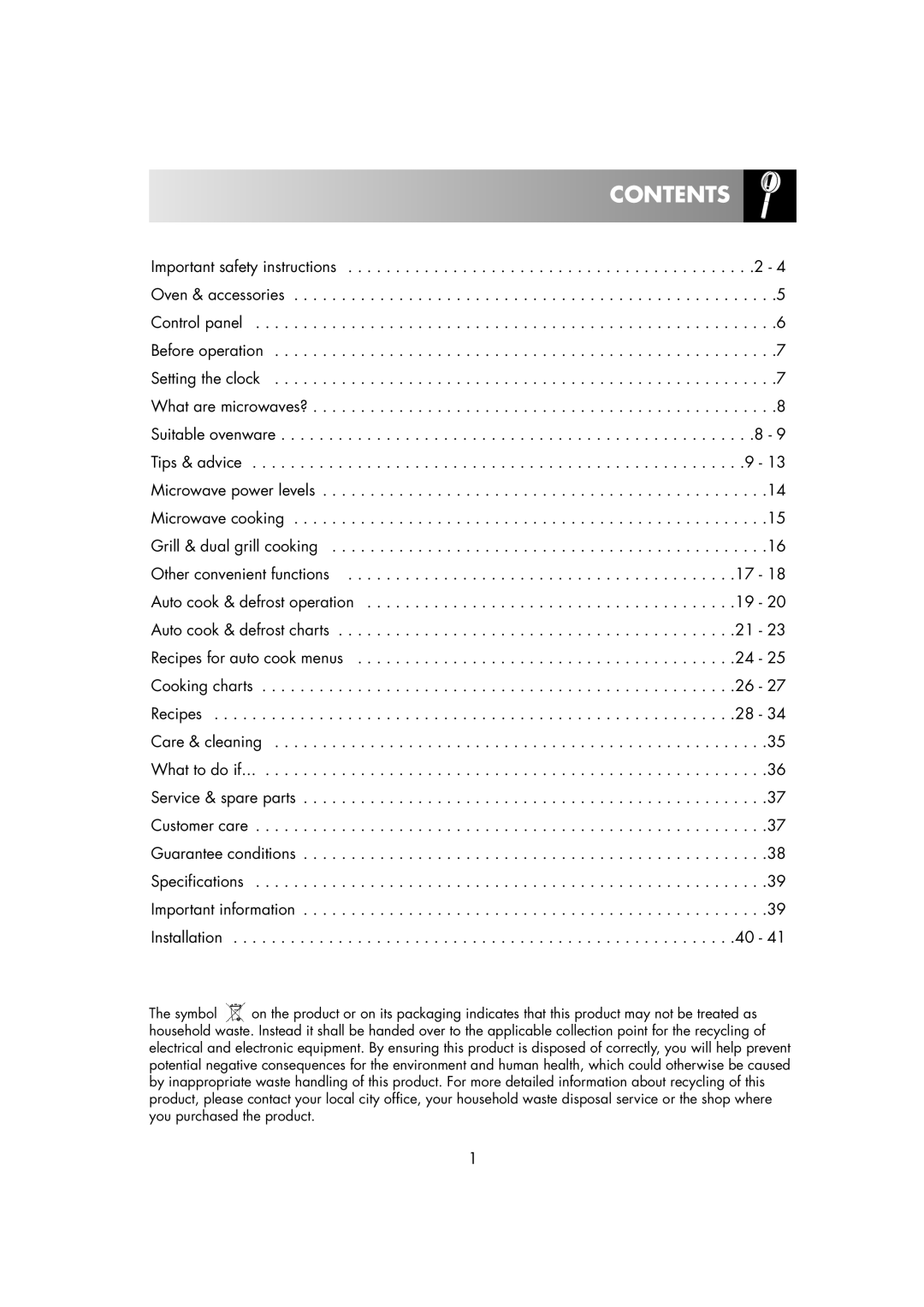 Electrolux EMS2685 manual Contents 