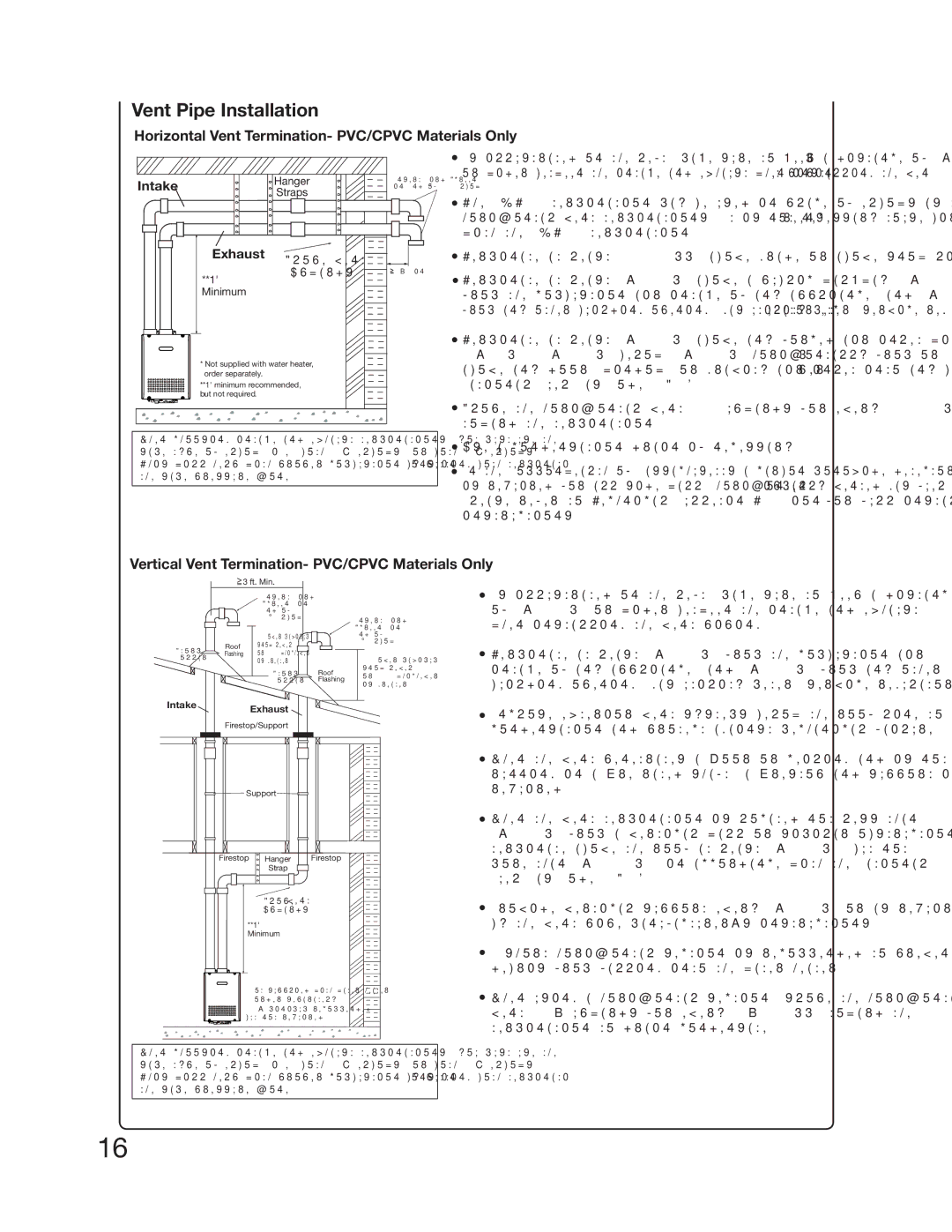 Electrolux EN18WI30LS, EP18WI30LS installation manual Vertical Vent Termination- PVC/CPVC Materials Only 