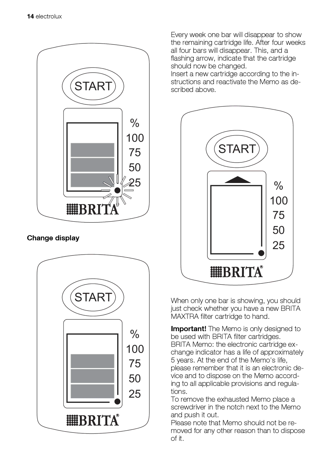 Electrolux ENA34835W user manual Change display 