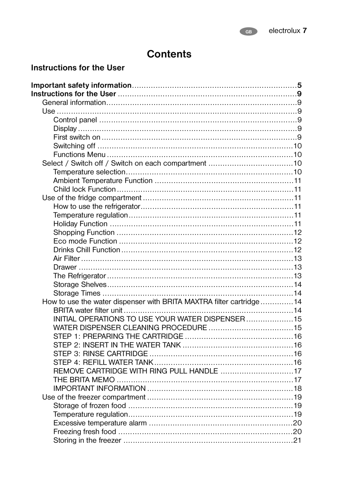 Electrolux ENB 40405 W, ENB 40405 S, ENB 39405 W, ENB 35405 W user manual Contents 