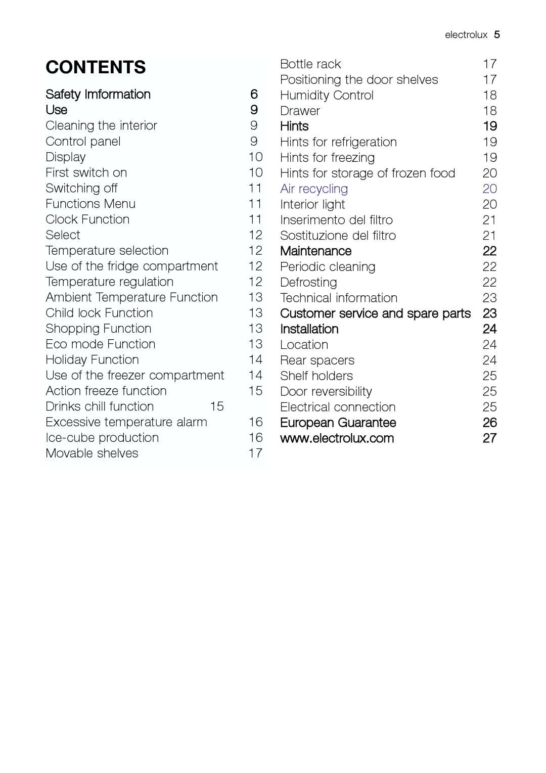 Electrolux ENB 43693 X user manual Contents 