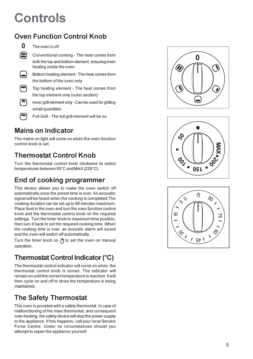 Electrolux EOB 2700 manual Controls 