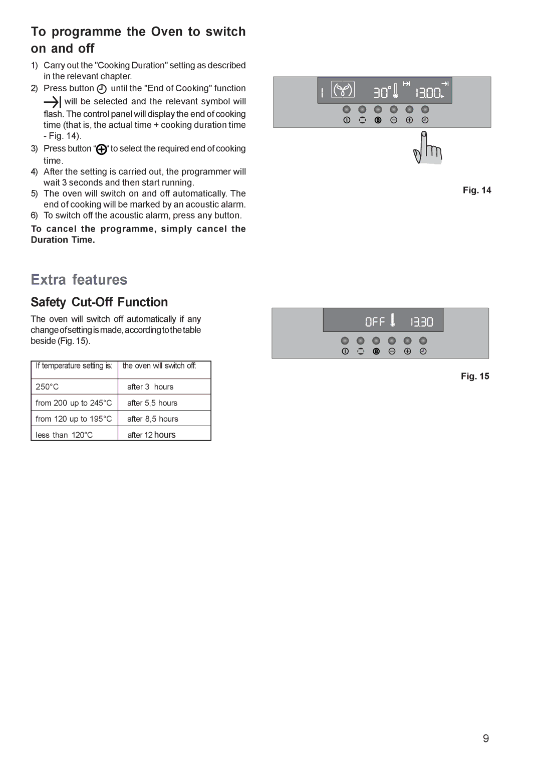 Electrolux EOB 4760 manual To programme the Oven to switch on and off, Safety Cut-Off Function 