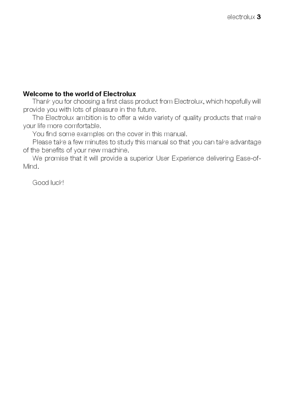 Electrolux EOB 51001 manual Welcome to the world of Electrolux 