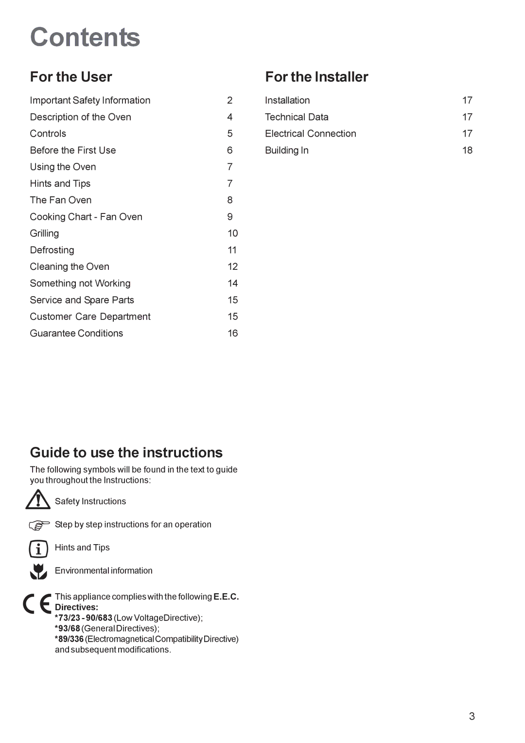 Electrolux EOB 5700 manual Contents 