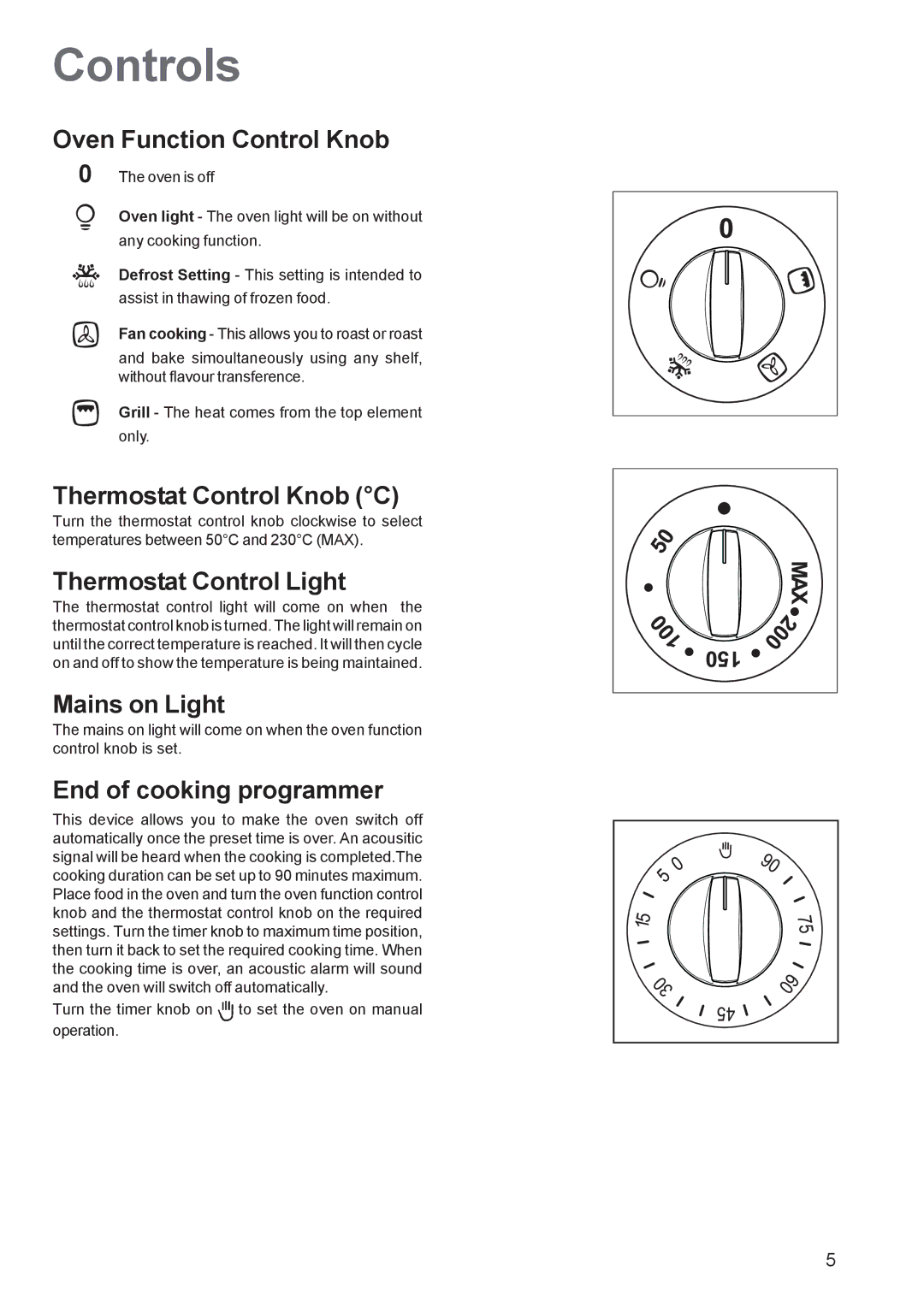 Electrolux EOB 5700 manual Controls 