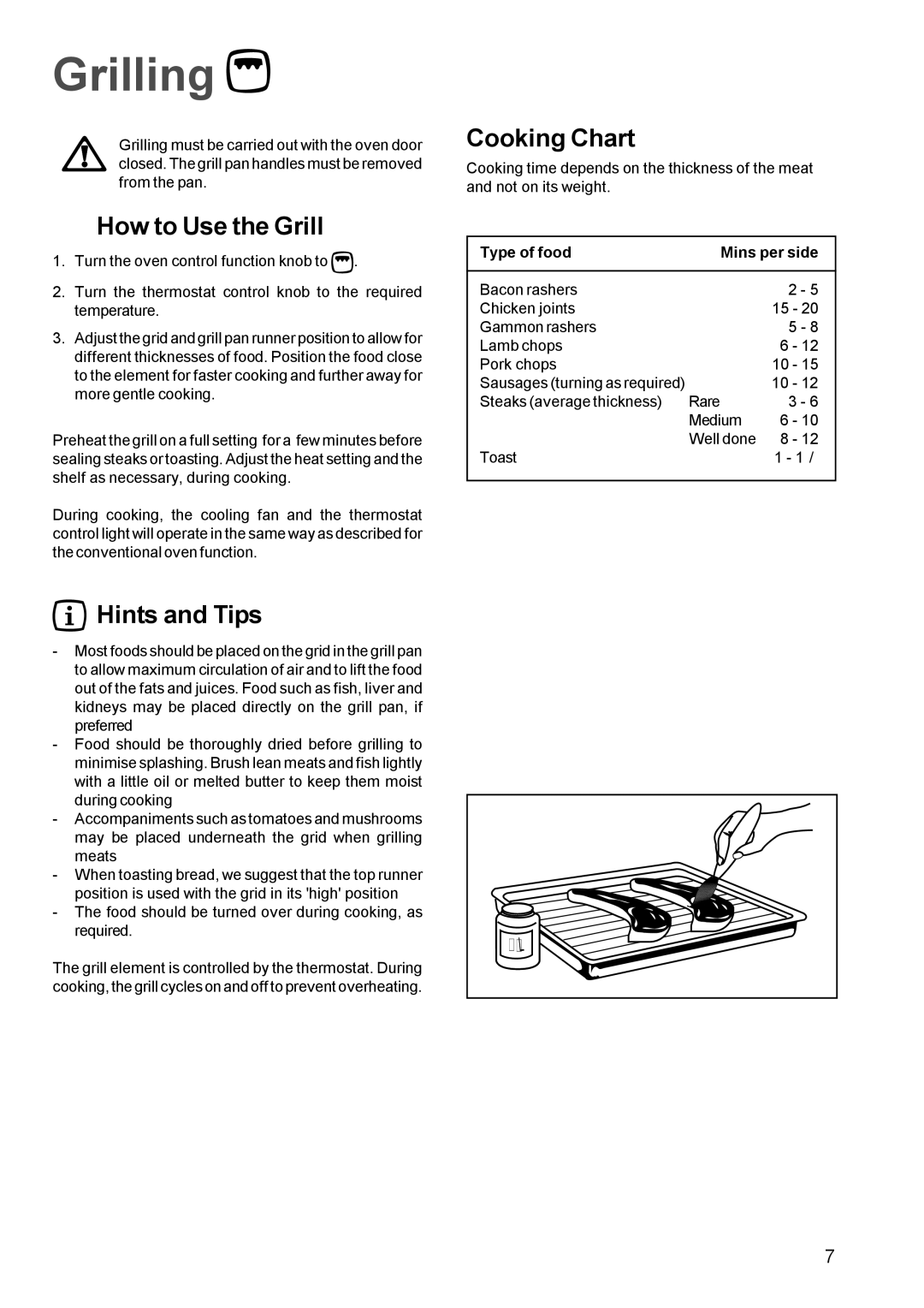 Electrolux EOB 812 manual Grilling, How to Use the Grill 