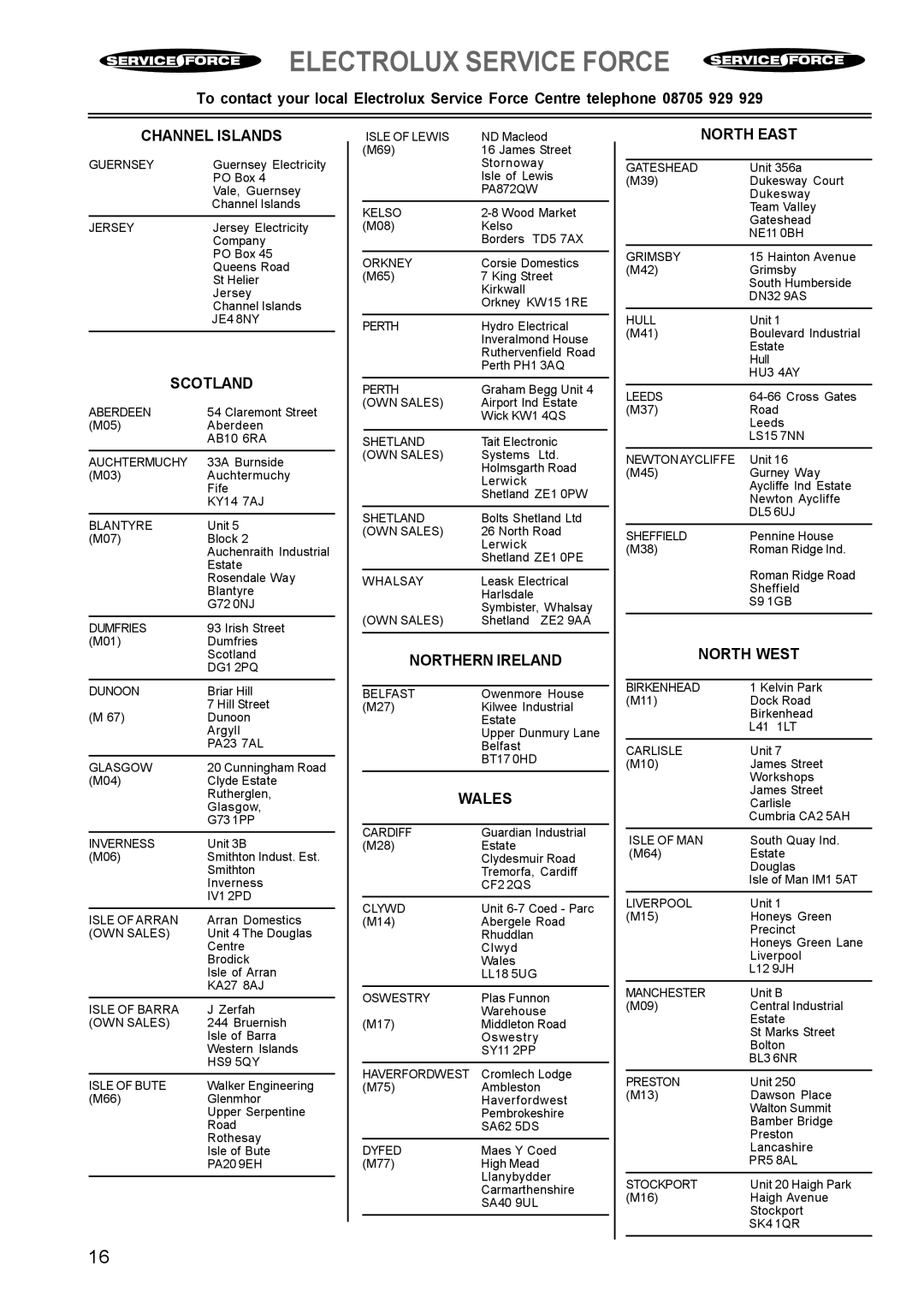 Electrolux EOB 842, EOB 847 manual Electrolux Service Force 