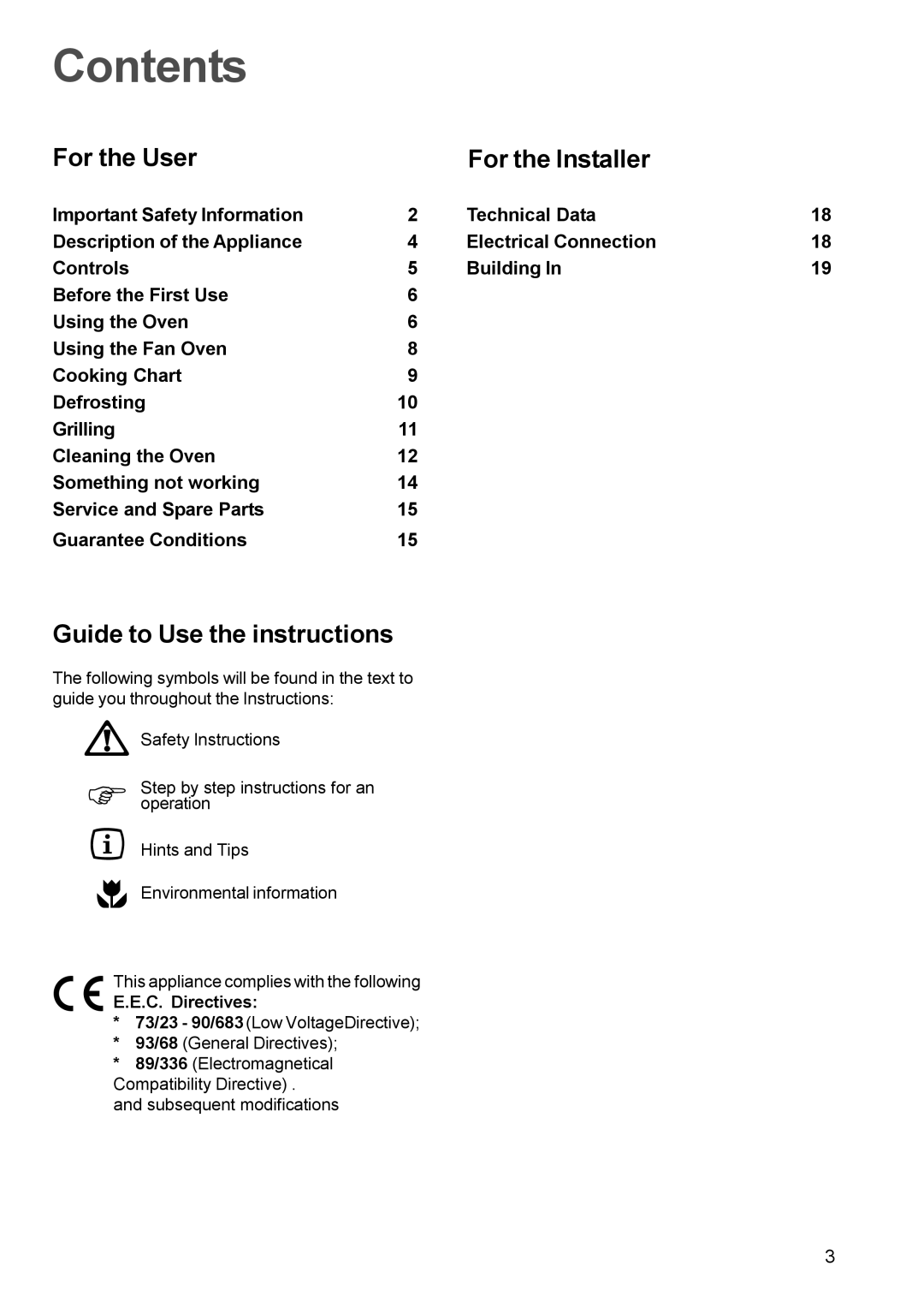 Electrolux EOB 847, EOB 842 manual Contents 