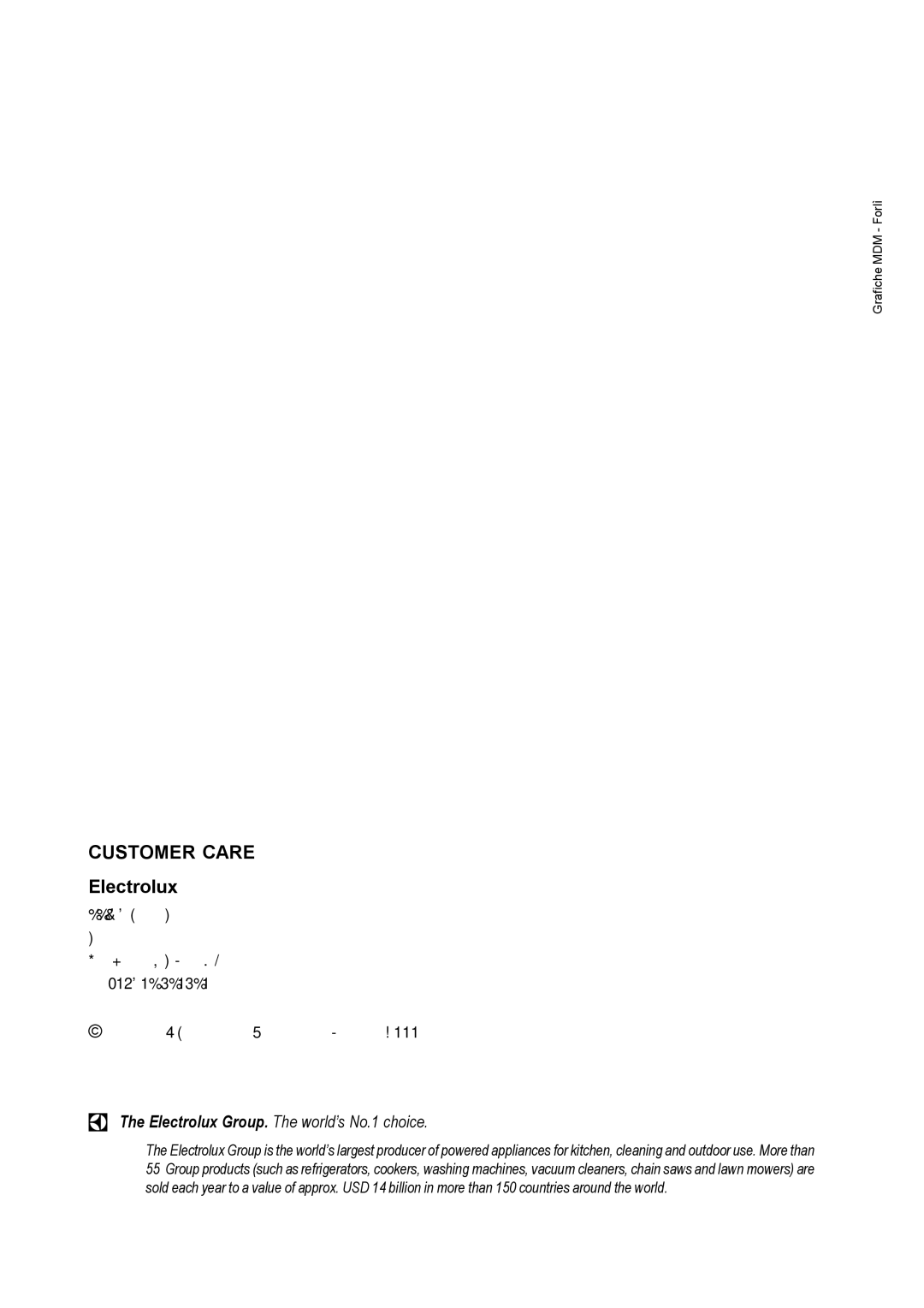 Electrolux EOB 966 manual Customer Care 