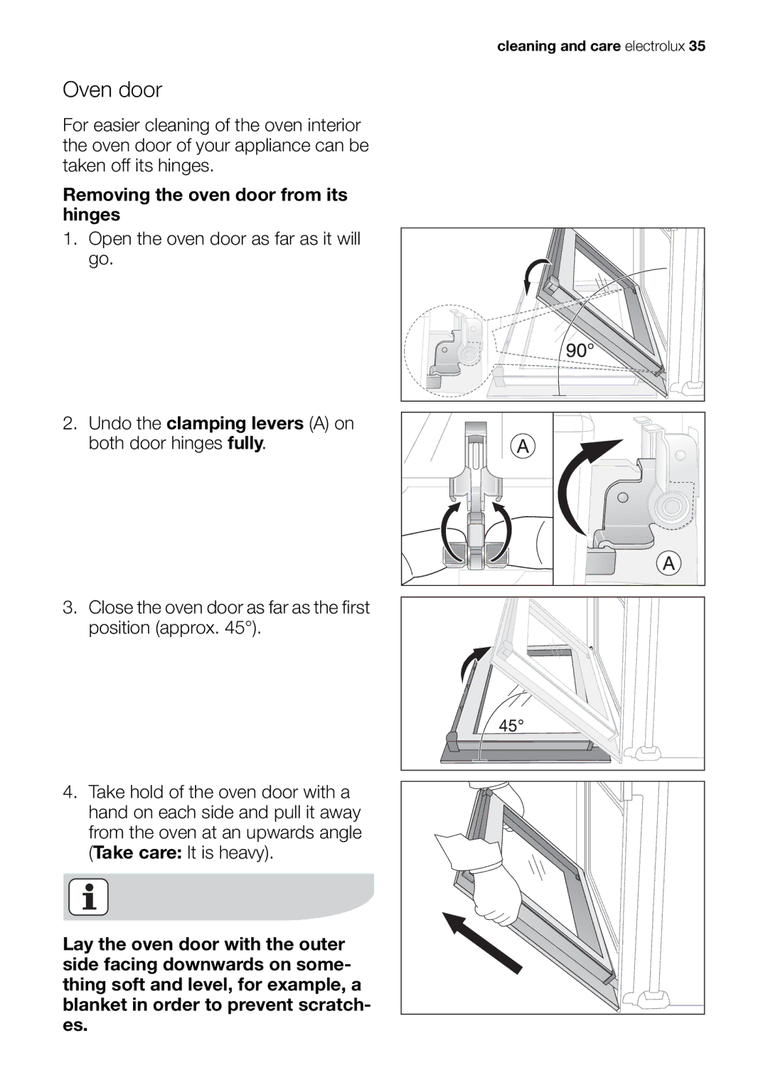 Electrolux EOB20001 user manual Oven door 