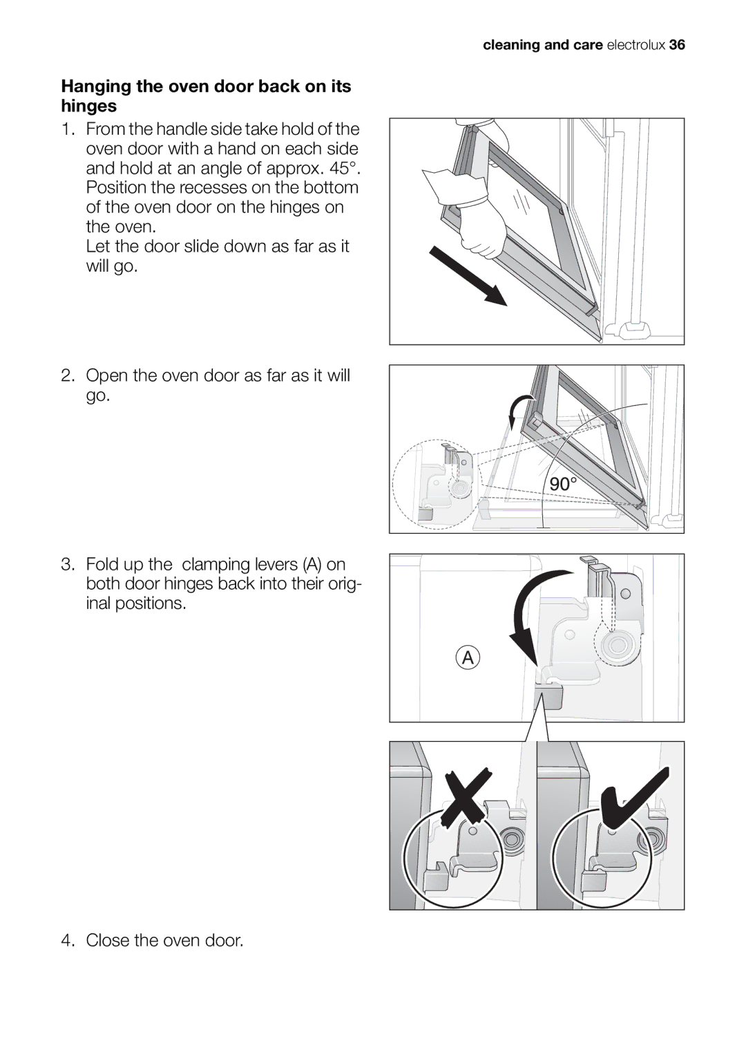 Electrolux EOB20001 user manual Close the oven door 