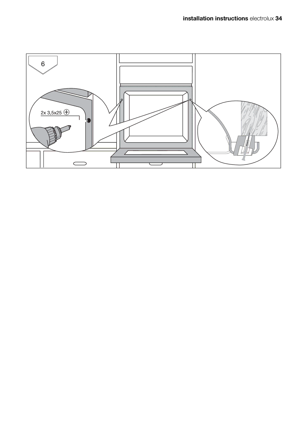 Electrolux EOB20001 user manual Installation instructions electrolux 