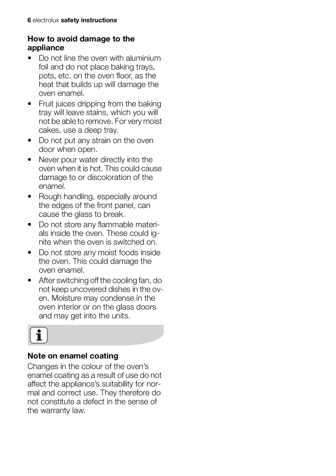 Electrolux EOB20001 user manual Electrolux safety instructions 