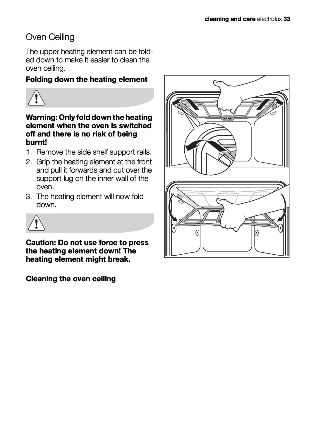 Electrolux EOB20001 user manual Oven Ceiling 