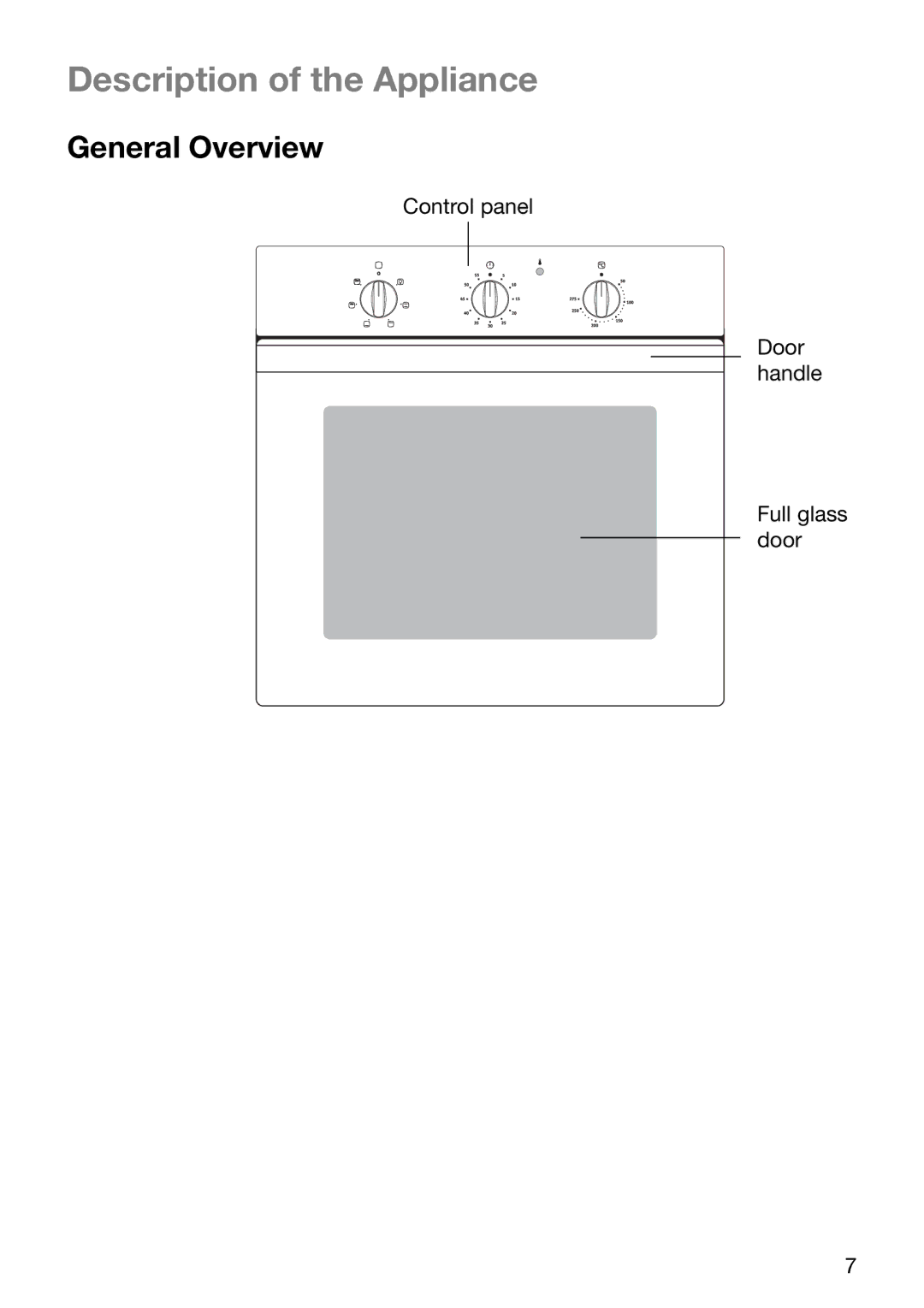 Electrolux EOB2610 manual Description of the Appliance, General Overview 