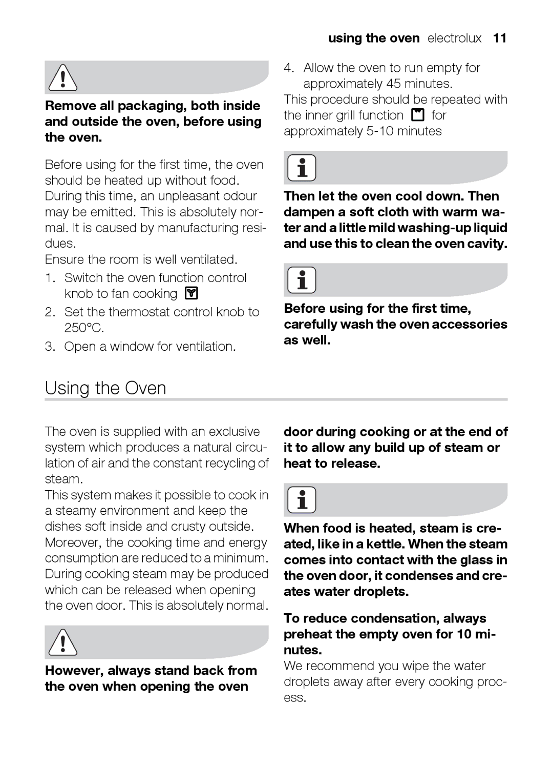 Electrolux EOB31010X user manual Using the Oven, Using the oven electrolux 