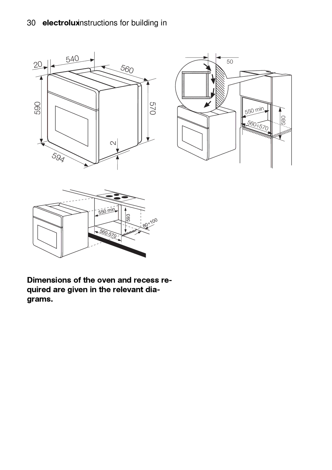 Electrolux EOB31010X user manual 594, Electrolux instructions for building 