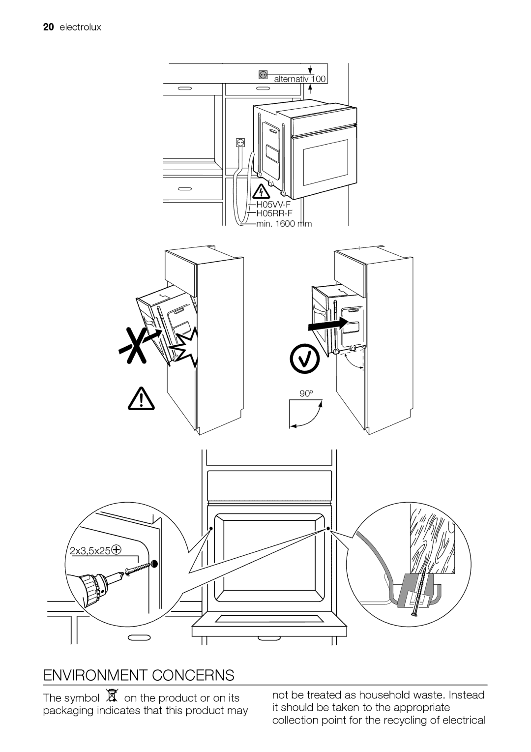 Electrolux EOB32100 user manual Environment Concerns 