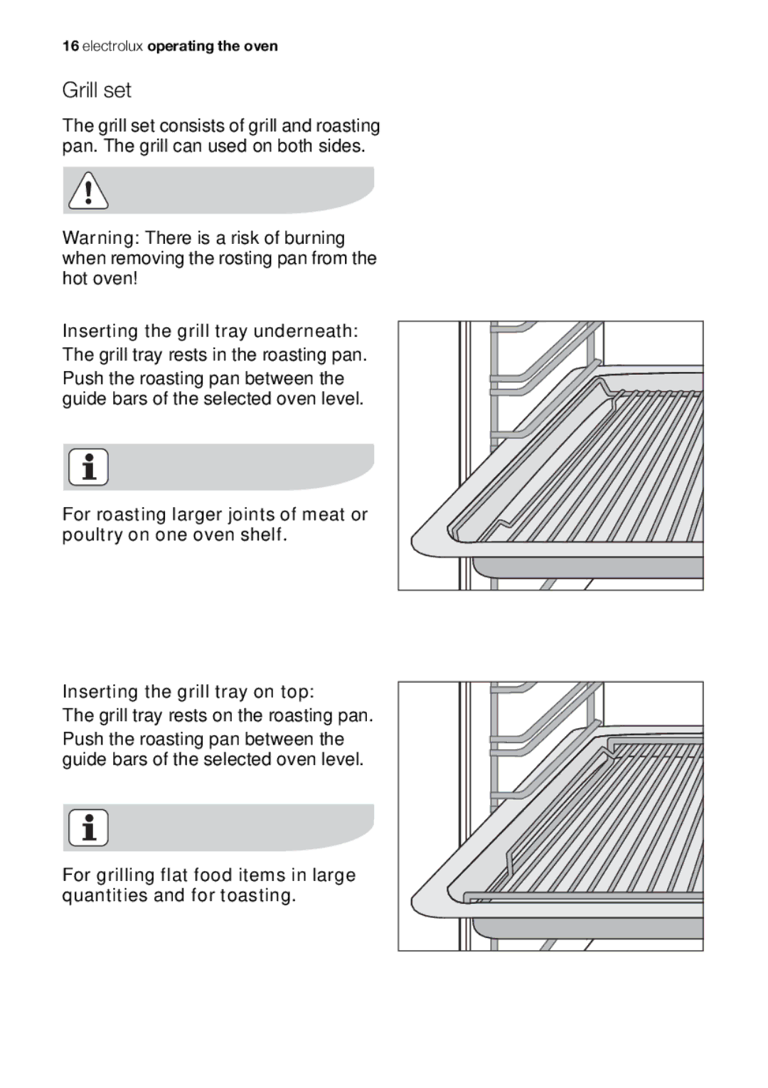 Electrolux EOB53000 user manual Grill set 