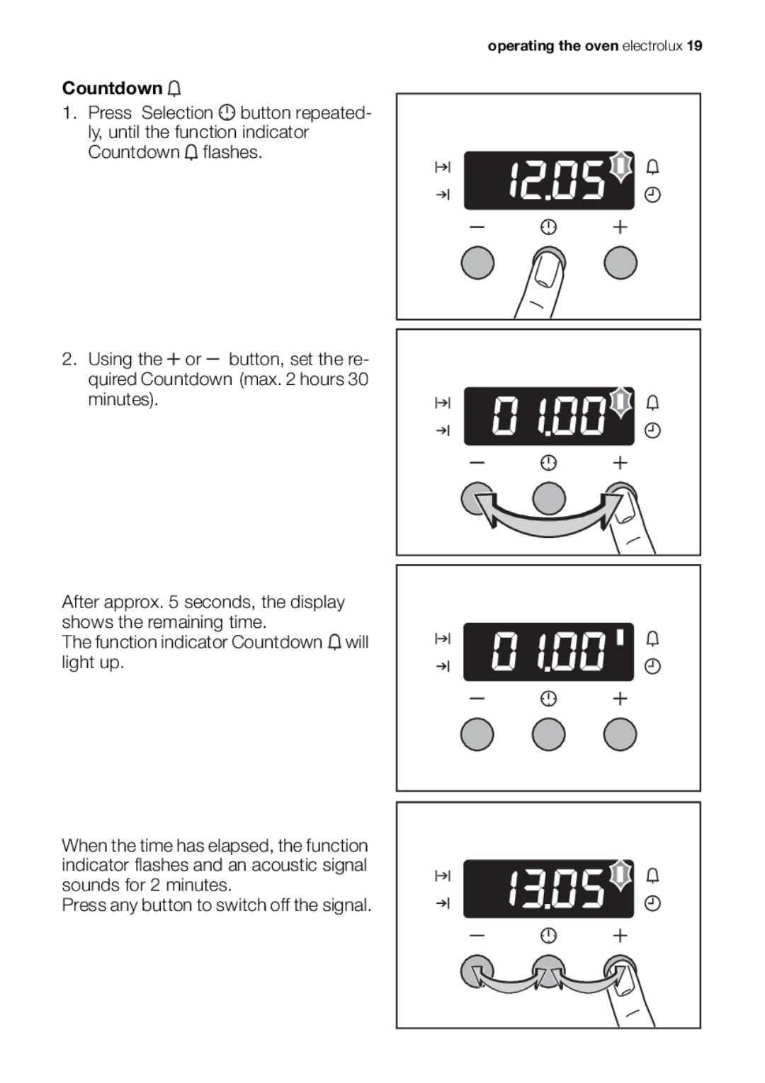 Electrolux EOB53000 user manual Operating the oven electrolux 