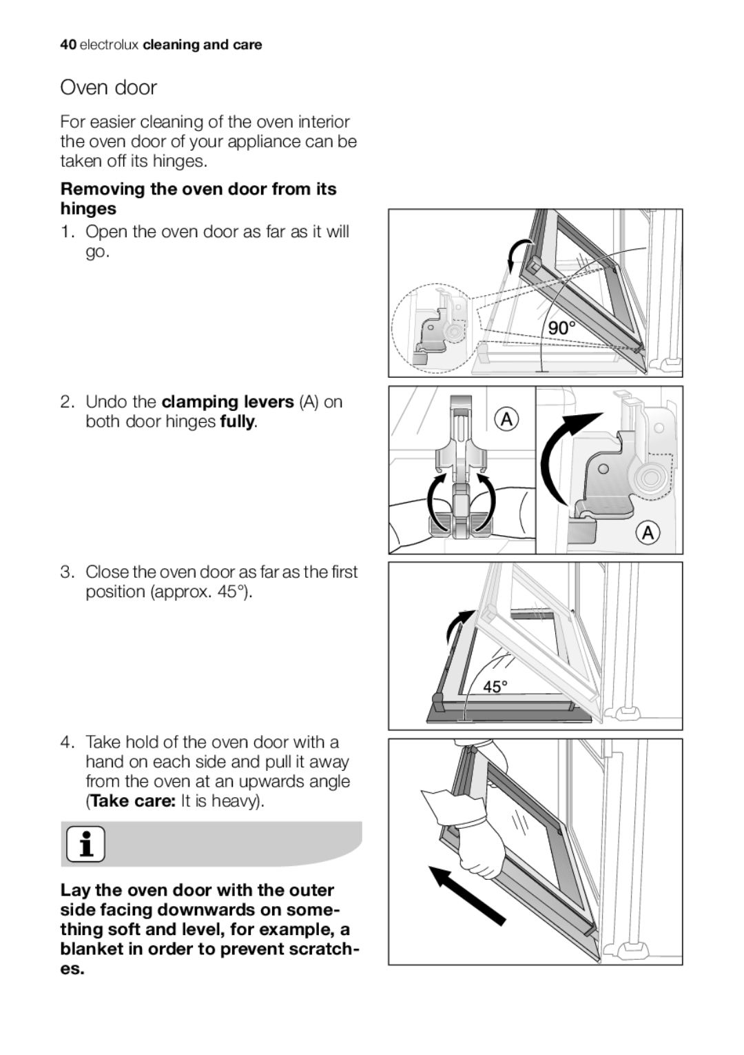 Electrolux EOB53000 user manual Oven door 