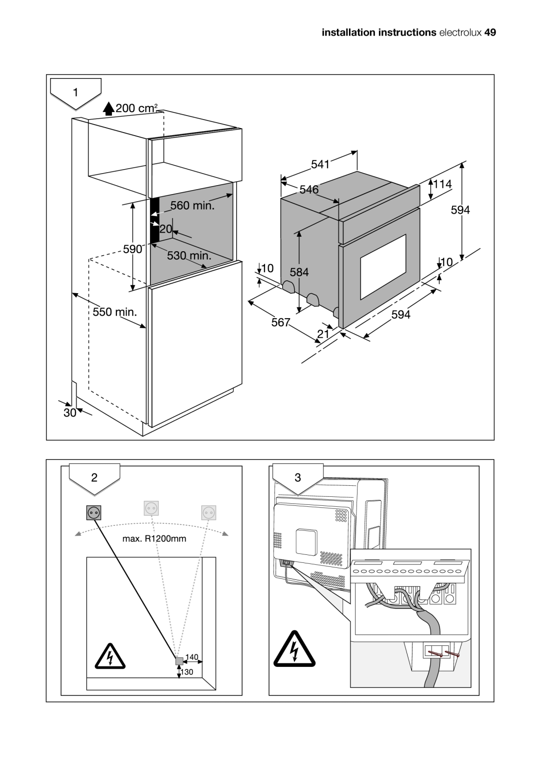 Electrolux EOB53000 user manual installation instructions electrolux 
