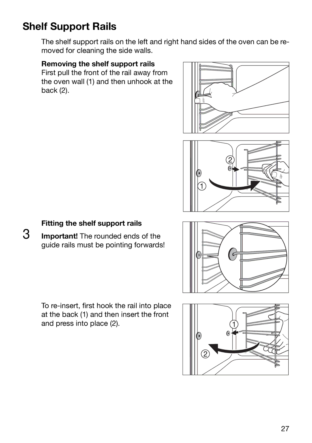 Electrolux EOB5600 manual Shelf Support Rails 