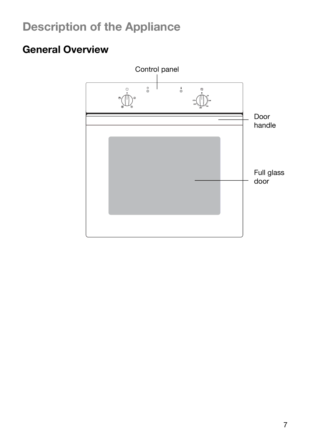 Electrolux EOB5600 manual Description of the Appliance, General Overview 