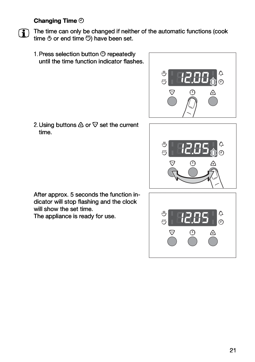 Electrolux EOB5630 manual Changing Time W 