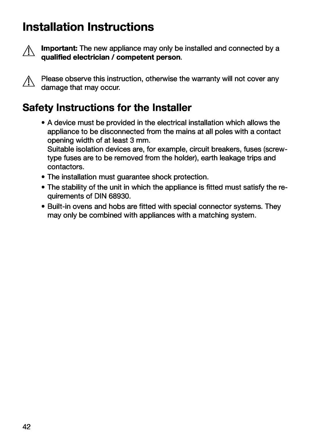 Electrolux EOB5630 manual Installation Instructions, Safety Instructions for the Installer 